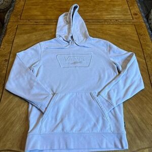 Vans Light Pink Embroidered Logo Hoodie Men's Pullover Streetwear